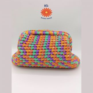 Bolso Clutch Tejido en Ganchillo con trapillo