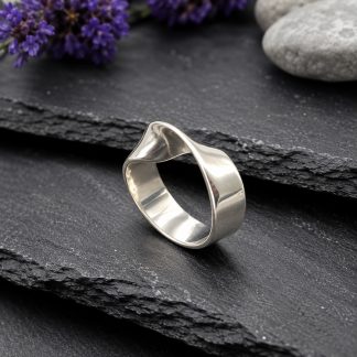 Milagro Rousse-ANILLO MOEBIUS PLATA, ANILLO GEOMETRICO, MILAGRO ROUSSE