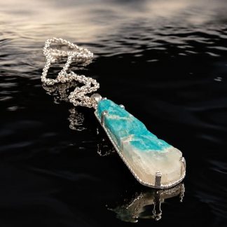 Colgante de Amazonita en Bruto Plata 925, Milagro Rousse