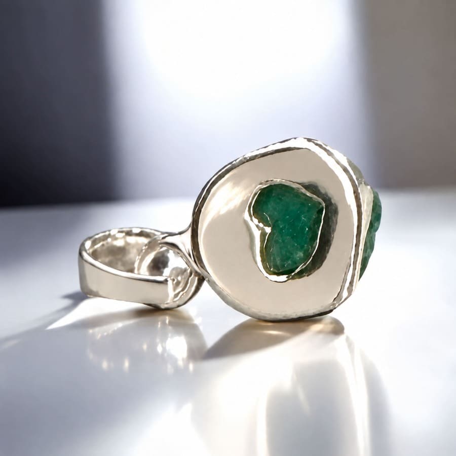 Colgante de Esmeralda en Bruto con Cadena de Plata 925 · <p class="p1"><span class="s1">Un pequeño colgante de esmeralda en bruto con cadena de plata 925 de 40 cm. Mide solo 8 × 8 mm y la piedra que aparece en las fotografías es exactamente la que recibirás.<b>a 925</b></span>, hecho a mano, ligero y discreto. Piedra de nacimiento de mayo, ideal como colgante pequeño para usar a diario o para hacer un regalo con significado.</p> · Tienda de simple para ArteLovers Market Colgante Esmeralda en Bruto Plata 925, collar con esmeralda, Milagro Rousse