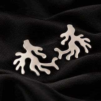 PENDIENTES CON FORMA DE CORAL DE PLATA 925 Y BAÑO DE ORO, MILAGRO ROUSSE